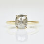 18ct Gold Cushion Cut Grey Diamond Engagement Ring, thumbnail 1 of 4