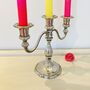 Antique Silver Plated Three Sconce Candelabra / Candlestick ~ Two, thumbnail 2 of 4