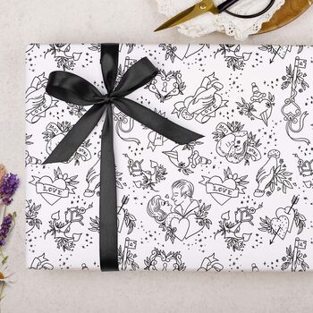 Three Sheets Of Tattoo Design Wrapping Paper, 2 of 2