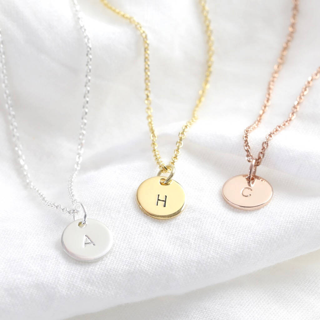 Personalised Sterling Silver Initial Disc Necklace By Lisa Angel