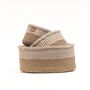 Chali: Charcoal And Sand Duo Colour Block Woven Basket, thumbnail 3 of 9