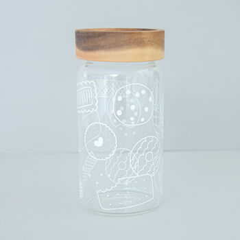 Biscuit Outline Glass Storage Jar, 3 of 8