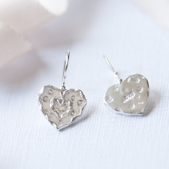 Heart Handmade Sterling Silver Drop Earrings, 3 of 11