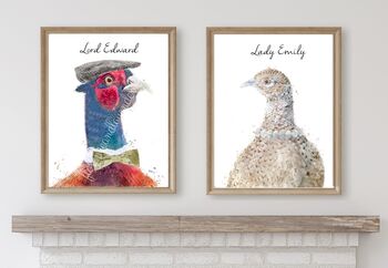 Personalised Mr And Mrs Pheasant Prints, 3 of 5