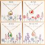 Personalised Pressed Birth Flower Pendant Necklace, thumbnail 7 of 12