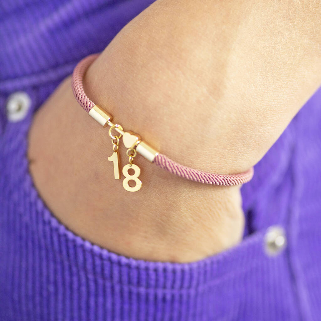 Any Age Birthday Bracelet With Heart Or Star Detail, 1 of 6