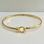 Gold Vermeil Oval Bracelet Bangle – Personalised Gift Bracelet, thumbnail 1 of 10