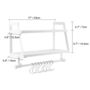 Two Tier White Storage Shelf With Towel Bar, thumbnail 4 of 8