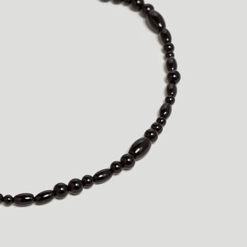 Black Agate Mixed Bead Semi Precious Relaxed Choker Necklace, 3 of 9