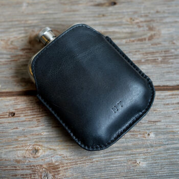 Steel Hip Flask With Personalised Leather Sleeve, 12 of 12