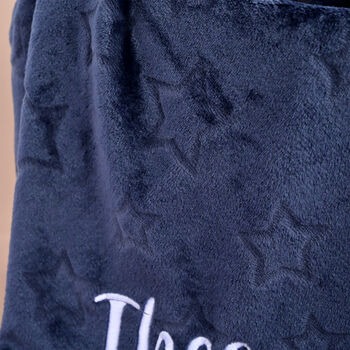 Personalised Fleece Navy Star Baby Blanket, 4 of 7