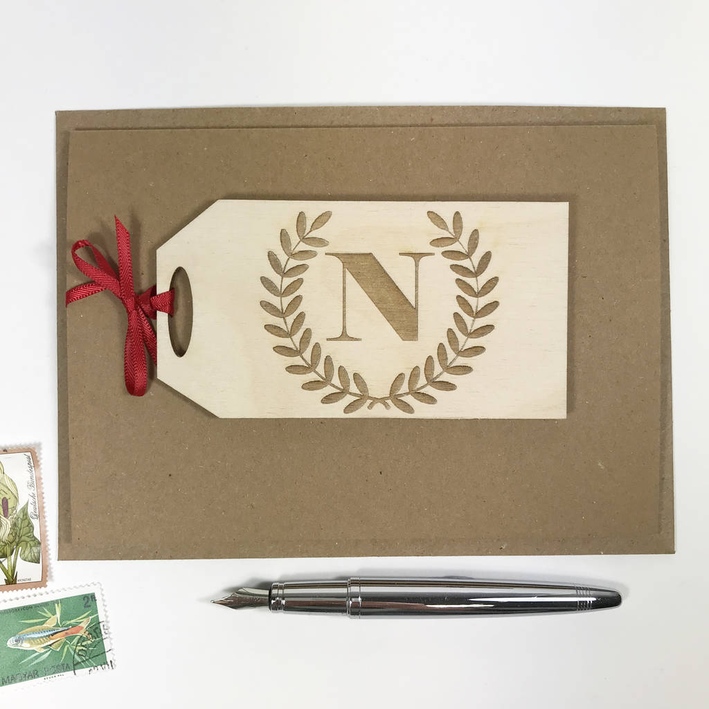 Initial Letter Gift Tag Card By Hickory Dickory Designs 