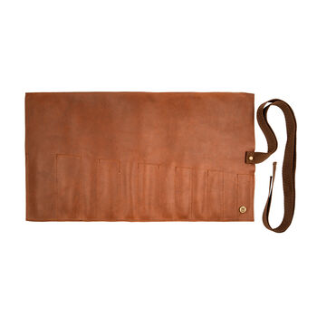 Personalised Leather Tool Roll In Brown, 4 of 8