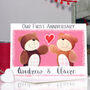 Personalised Bear First Anniversary Card, thumbnail 2 of 10