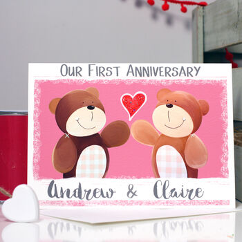 Personalised Bear First Anniversary Card, 2 of 10