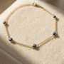 Turkish Evil Eye Gold Plated Charm Friendship Bracelet, thumbnail 1 of 5