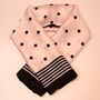 Baby Pink And Black Polka Dot Scarf, thumbnail 1 of 4