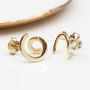 18ct Gold Plated Spiral Stud Plain Or Crystal Earrings, thumbnail 3 of 9
