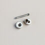 White Crystal Screw On Flat Back Stud Earrings, thumbnail 3 of 3