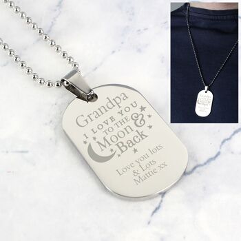 To Moon And Back Personalised Steel Dog Tag, 4 of 9
