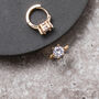 Rose Gold Colour Crystal Huggie Earrings, thumbnail 7 of 8