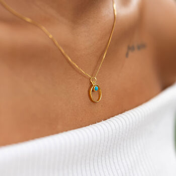 Hoop And Turquoise Necklace, 2 of 3