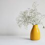 Set Of Three Yellow Ceramic Mini Vases, thumbnail 3 of 4