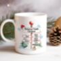 Personalised Family North Pole Five Names Christmas Mug, thumbnail 1 of 2