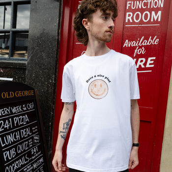 Have A Nice Pint Unisex Slogan T Shirt In White, 2 of 5