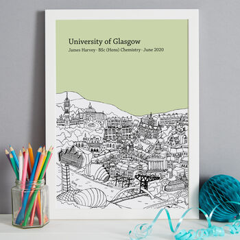 Personalised Glasgow Graduation Gift Print, 4 of 9