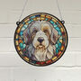 Old English Sheepdog Stained Glass Effect Suncatcher, thumbnail 1 of 6