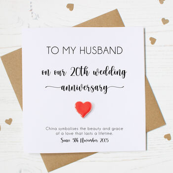 Personalised 20th Anniversary Card For Husband Or Wife, 4 of 7