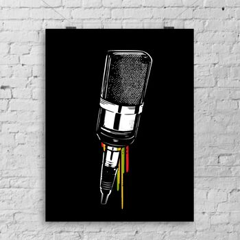 Microphone Open Edition Art Print A3, 2 of 3