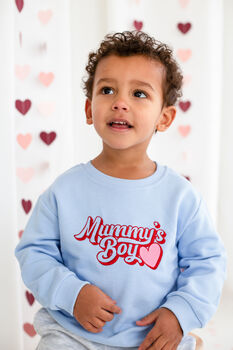 Valentines 'Mummy's Boy'/ 'Daddy's Girl Retro Embroidered Sweatshirt Jumpers, 3 of 7