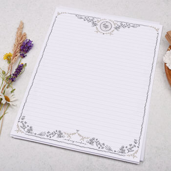 A4 Letter Writing Paper With Victorian Floral Border, 3 of 4