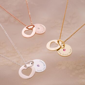 Secret Personalised Heart Birthstone Necklace, 2 of 12