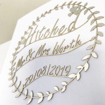 Personalised Hitched Wedding Card, 7 of 10