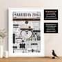 Married In 2016 Map Print, Personalised 10th Tin Anniversary Gift, thumbnail 6 of 12