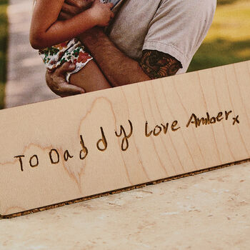 Personalised Photo Block With Engraved Child’s Handwriting, 5 of 7