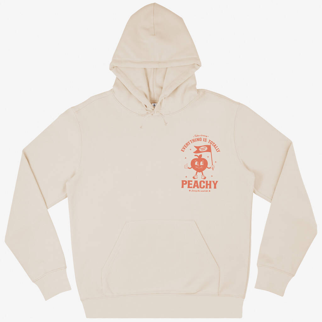 Everything Is Peachy Unisex Graphic Hoodie In Vanilla, 1 of 2