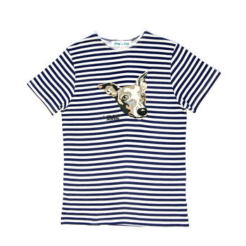 Personalised Pet Embroidered Stripy T Shirt By HOOP N LOOP ...