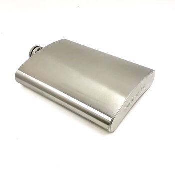 Personalised Engraved 8oz Satin Steel Flask, 5 of 9