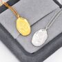Aster Flower Oval Necklace In Sterling Silver, thumbnail 4 of 10