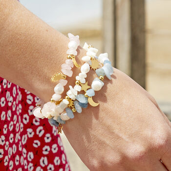 Eos Personalised Gemstone And Pearl Charm Bracelet, 6 of 8