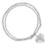 Sterling Silver Nugget Heart Locket Bracelet, thumbnail 4 of 5