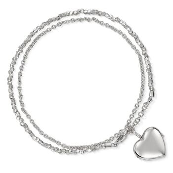 Sterling Silver Nugget Heart Locket Bracelet, 4 of 5