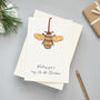 Personalised Engraved Keepsake Bumblebee Christmas Card, thumbnail 1 of 3