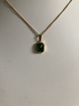 18 K Gold Emerald Pendant Necklace, 7 of 9