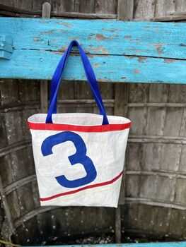 Genoa Upcycled Sailcloth Tote Bag, 6 of 8