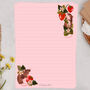 A5 Pink Letter Writing Paper With Mice And Strawberries, thumbnail 1 of 4